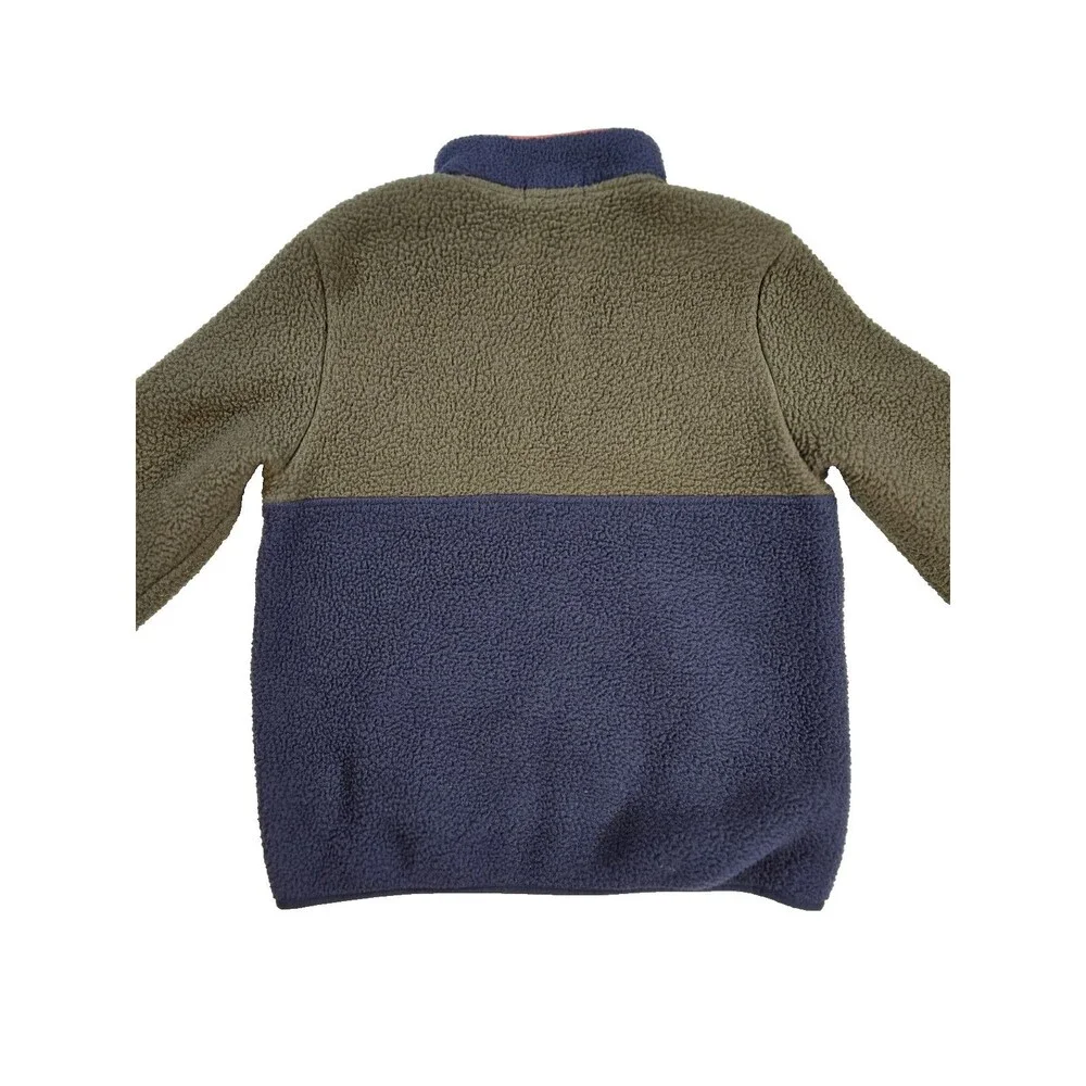 Polo Ralph Lauren Fleece Colorblock Q Zip Pullover Green Blue Youth Large 14/16